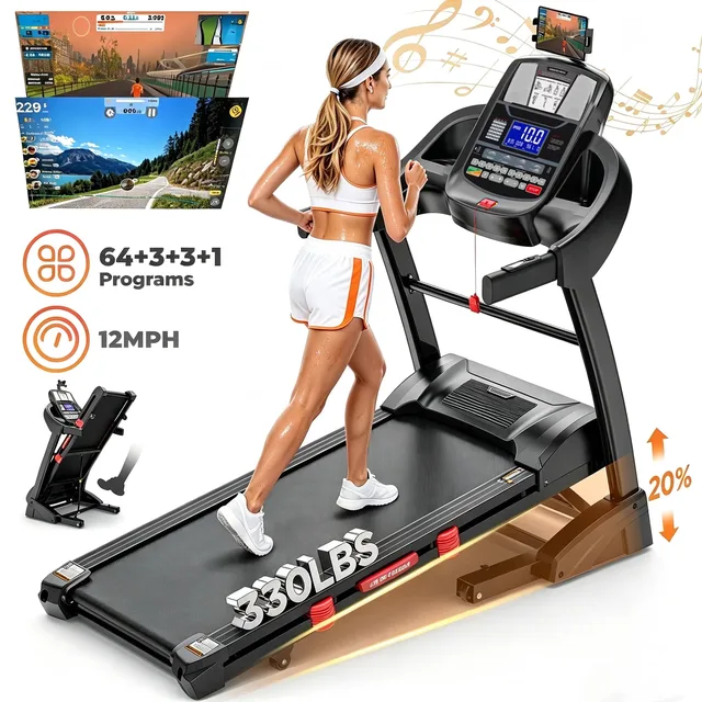 Folding Treadmill 5.1hp 300 lb