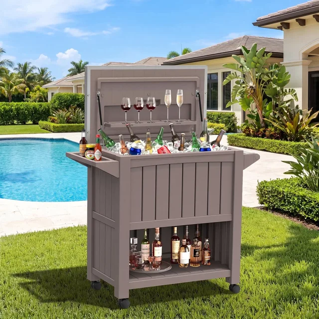 Rolling Cooler portable brown 120 quart