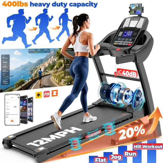 Folding Treadmill 5hp 400lb