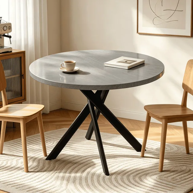 Dining Table 43.5 inch gray 200 lbs