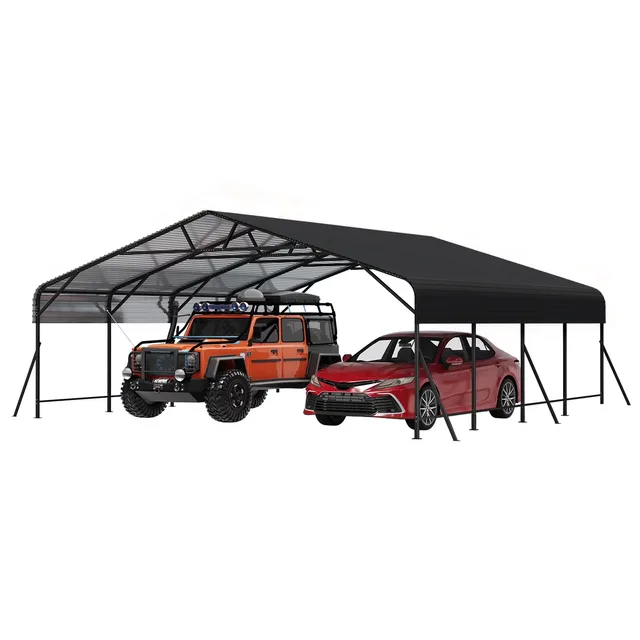 Metal Carport black weatherproof waterproof