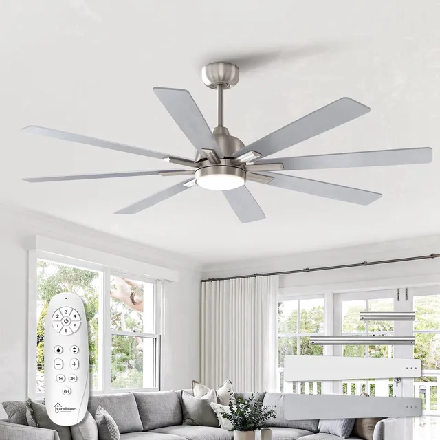 Ceiling Fan 62" led silver