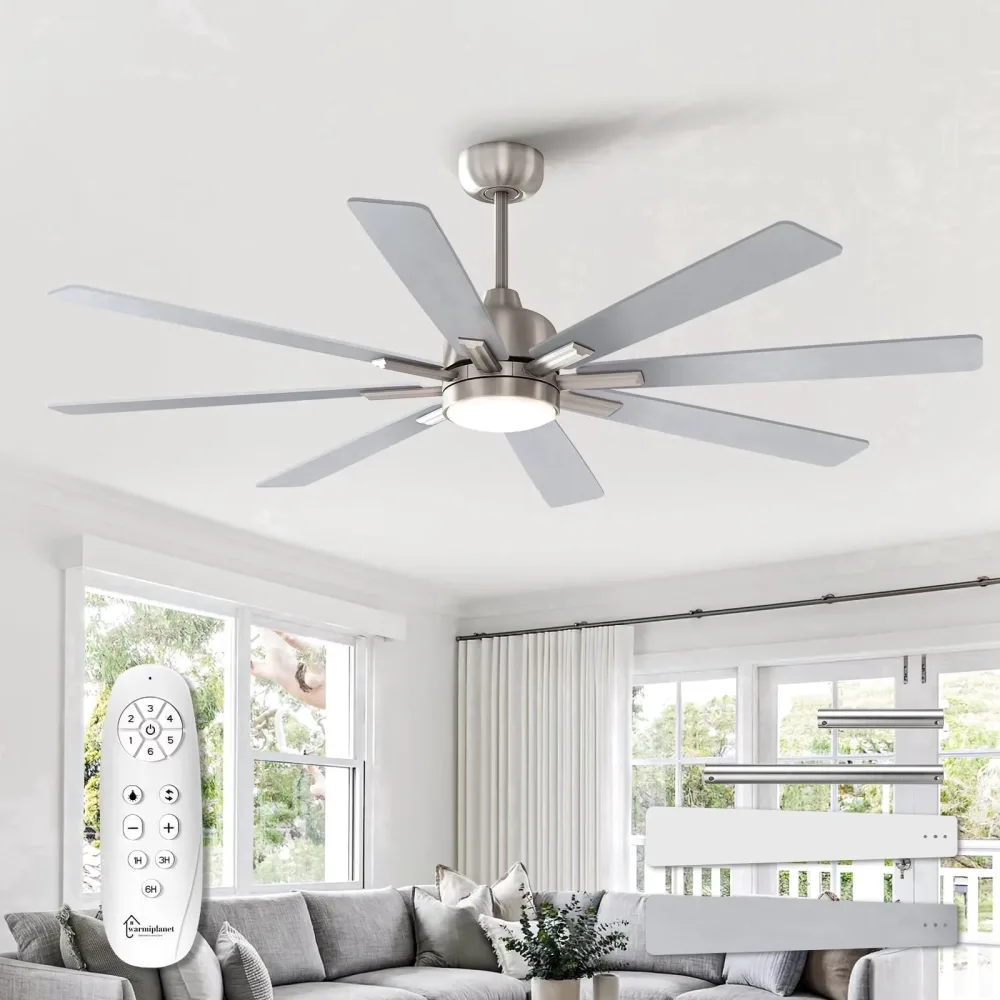 Ceiling Fan 62" led silver