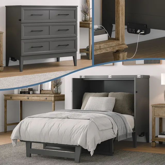 Bed 6" white grey