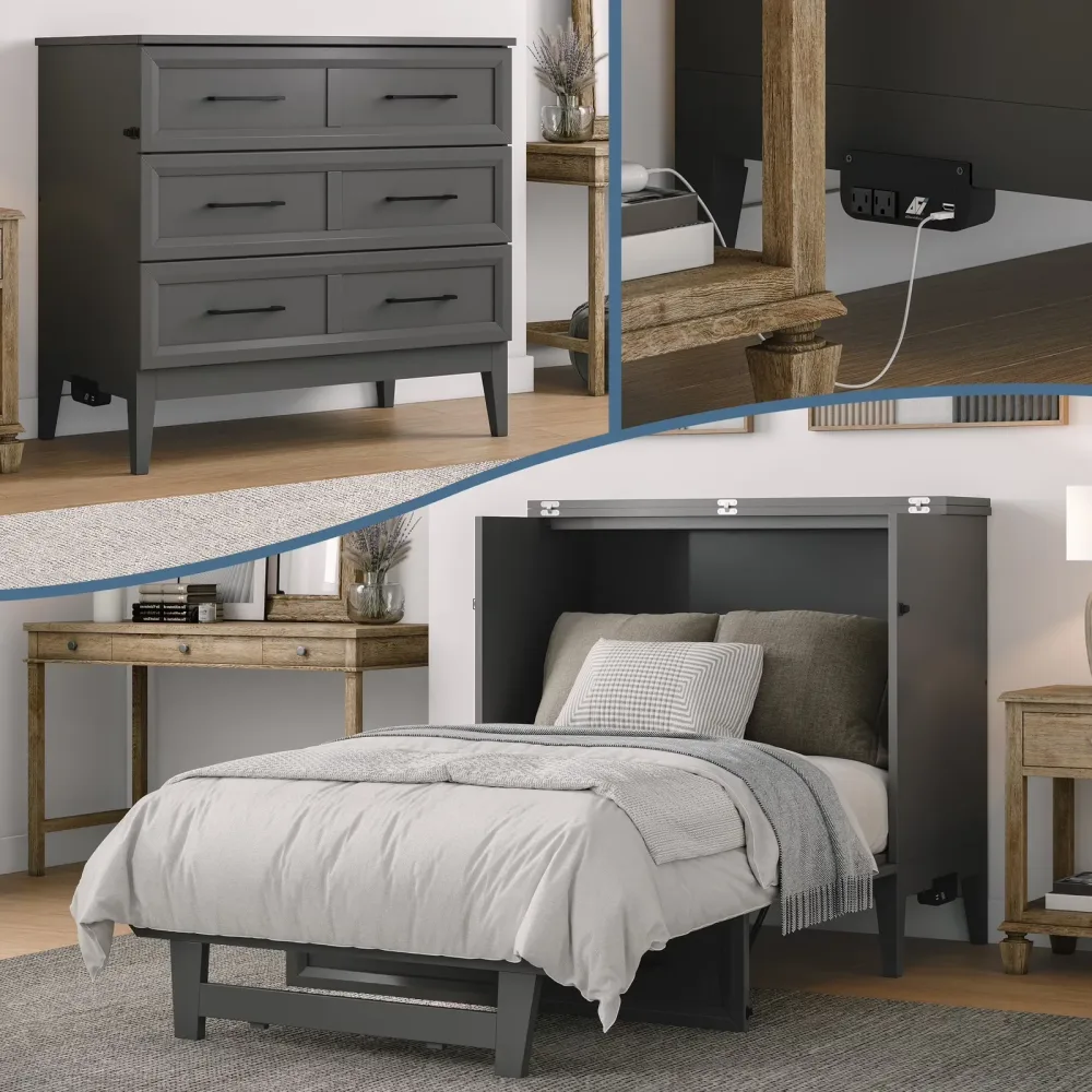 Bed 6" white grey