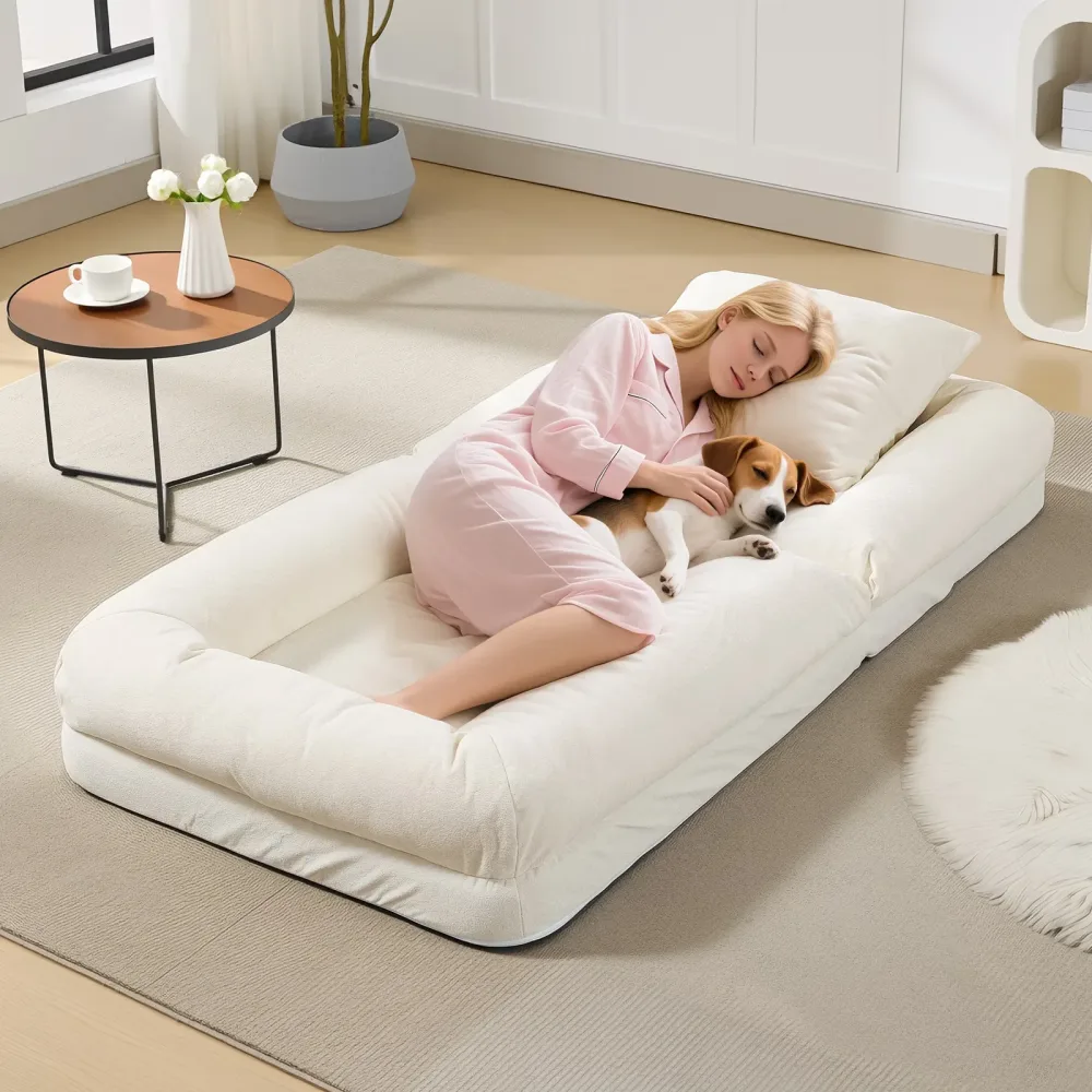 Dog Bed 64.9" adjustable beige