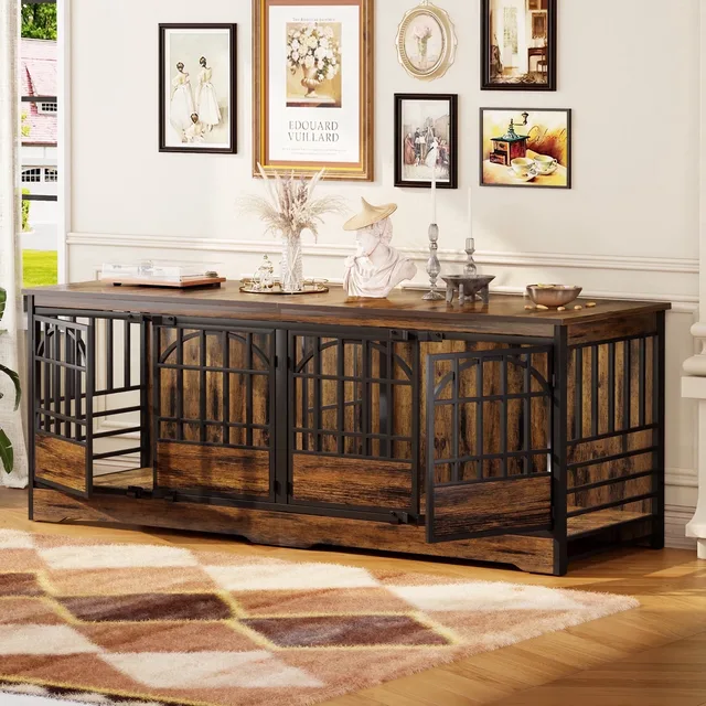 Dog Crate 86 inch brown heavy-duty