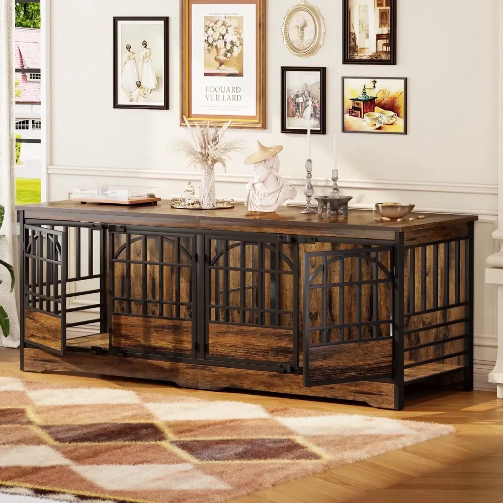 Dog Crate 86 inch brown heavy-duty