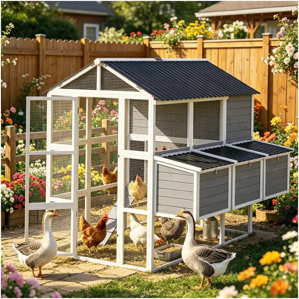 Chicken Coop gray white