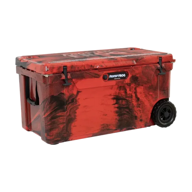 Rolling Cooler 110 quart red black