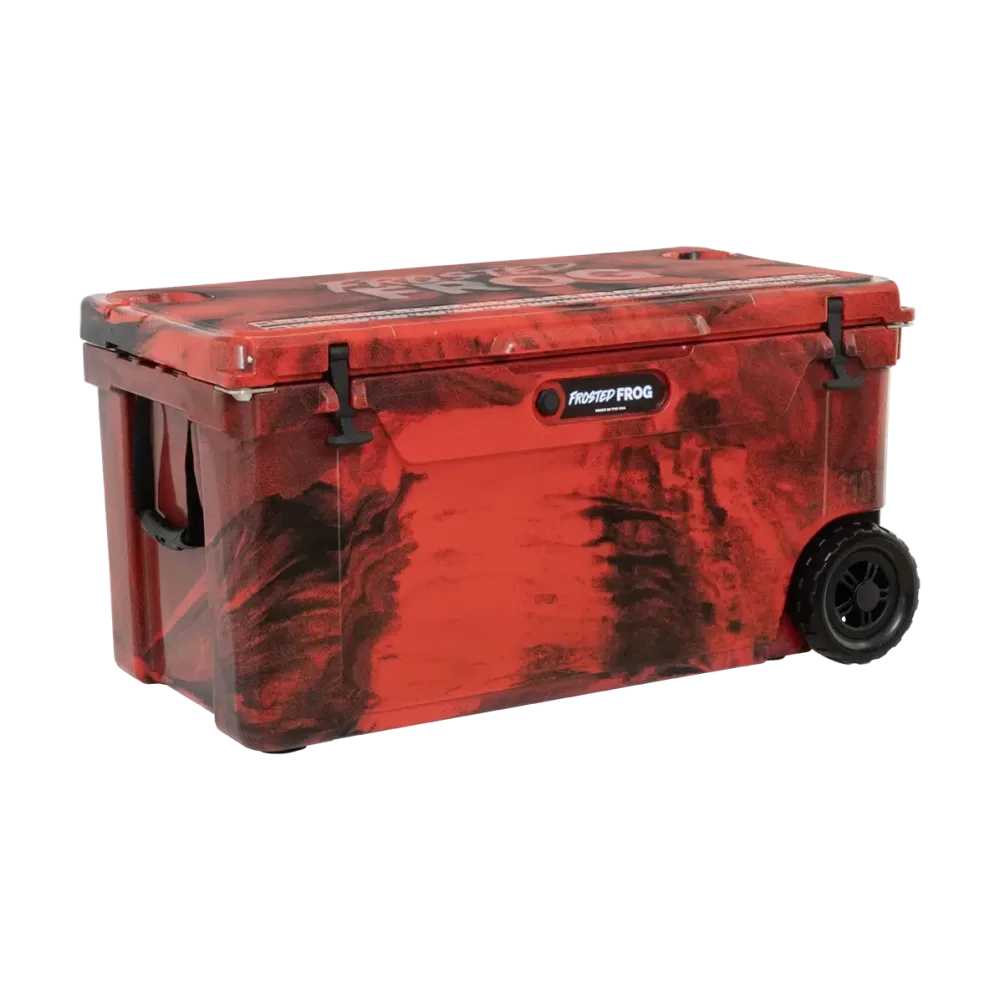 Rolling Cooler 110 quart red black