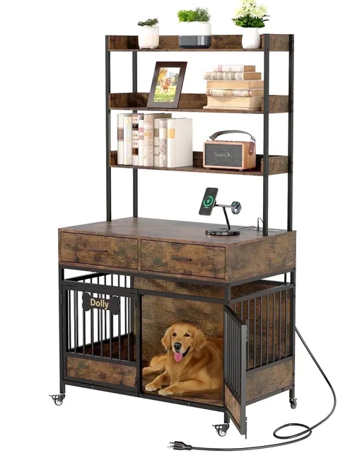 Dog Crate 39" led brown