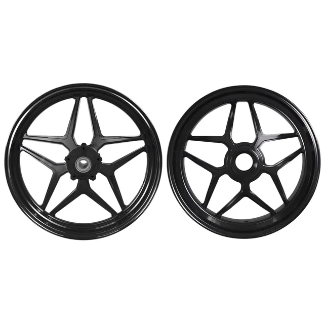 Wheel black silver red