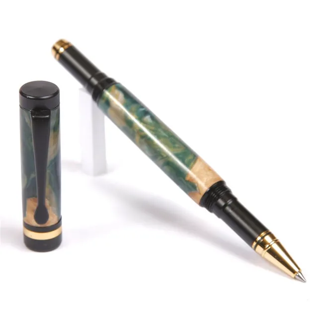 Rollerball Pen green silver black