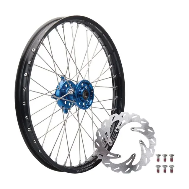 Wheel black silver blue