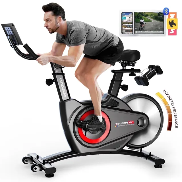 Exercise Bike 350 lbs bluetooth black