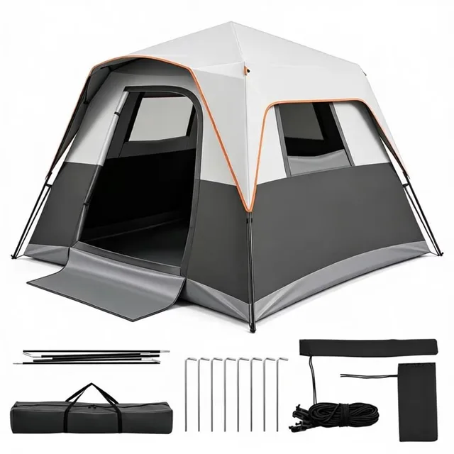 Cabin Tent windproof gray 6 ft