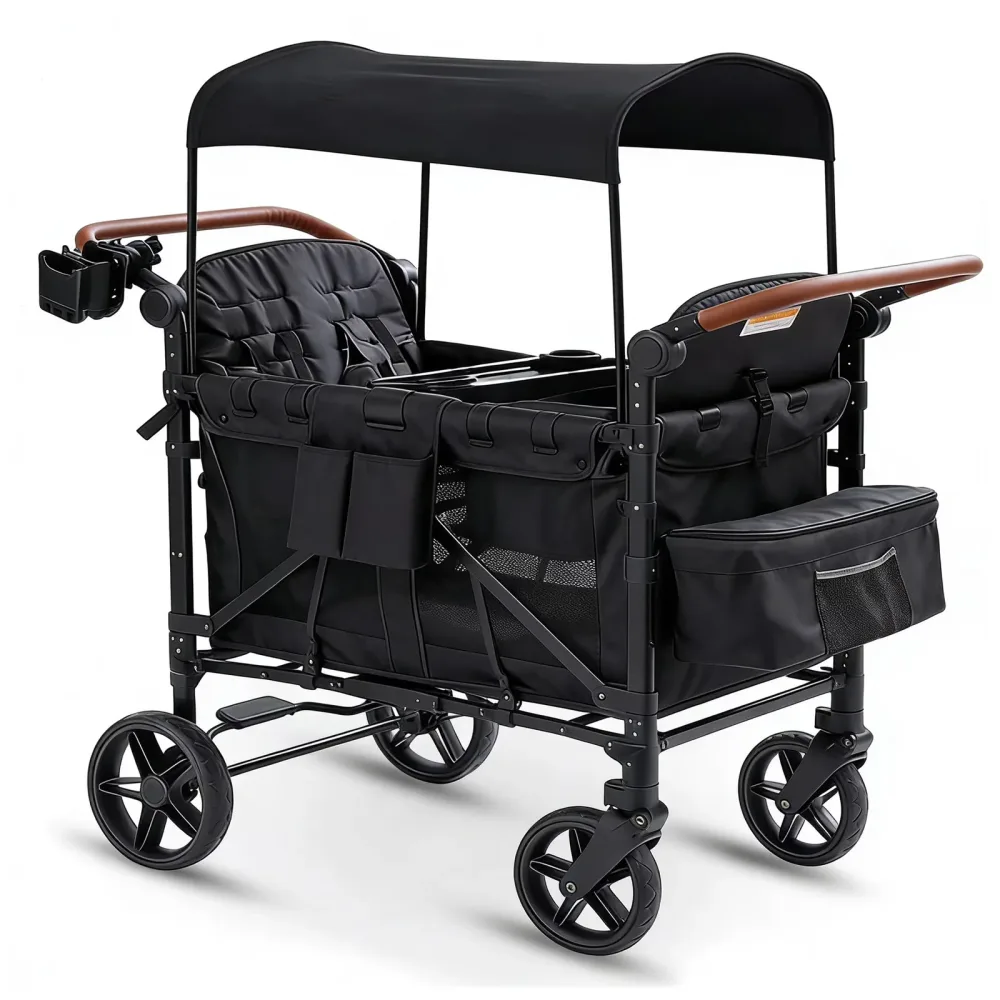 Stroller foldable adjustable black