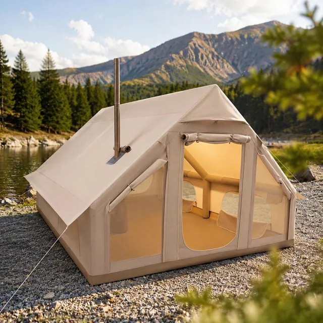 Camping Tent 6-10 person waterproof beige