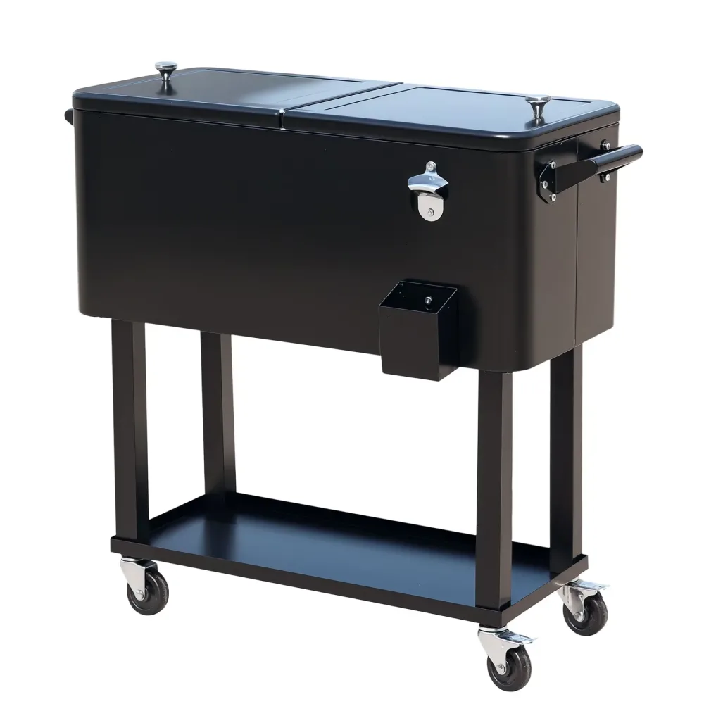 Cooler Cart red black 80 quart