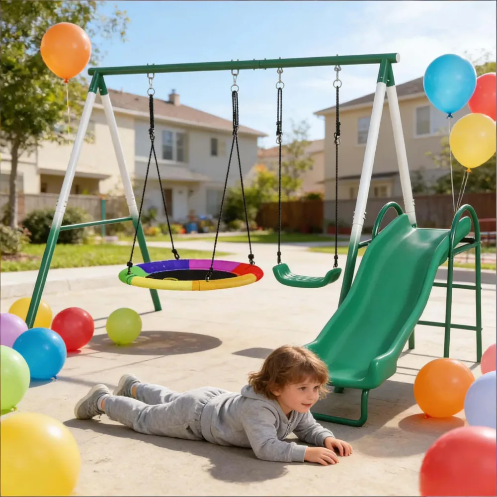 Backyard Swing blue yellow black