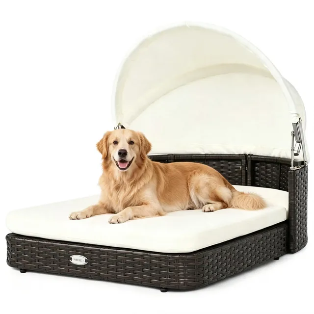 Dog Bed adjustable white 37.5"