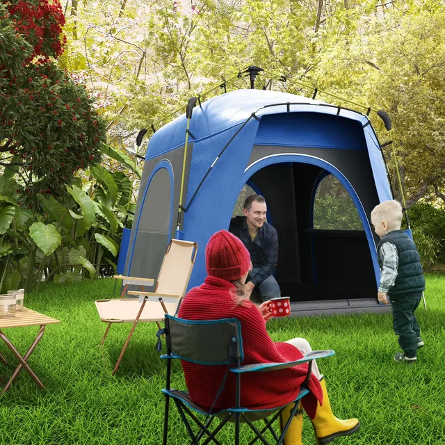 Camping Tents 4 person blue