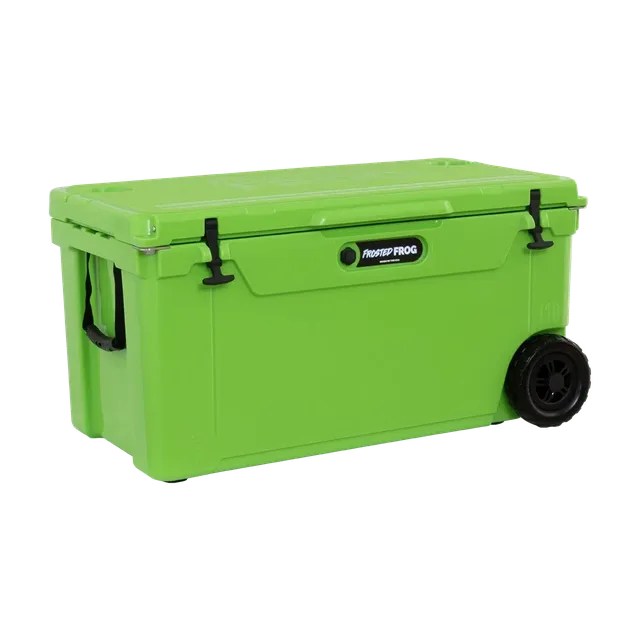 Rolling Cooler 110 quart green heavy-duty