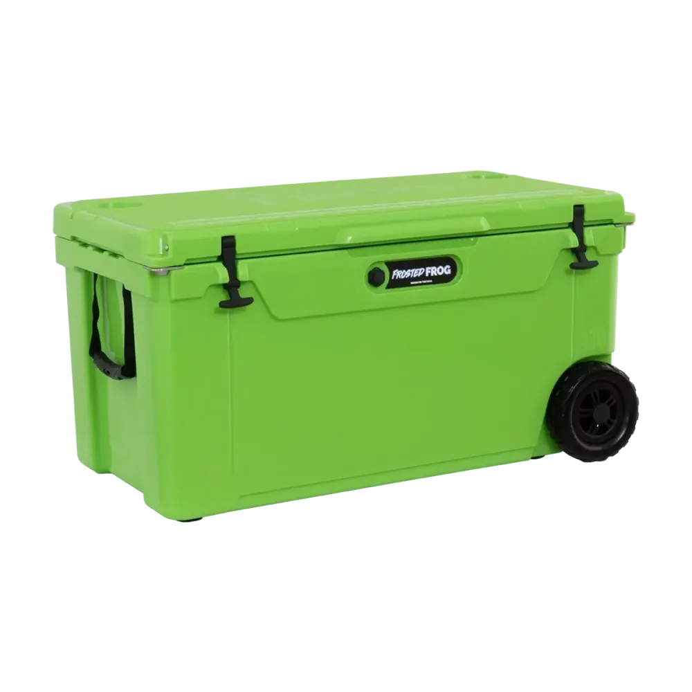 Rolling Cooler 110 quart green heavy-duty