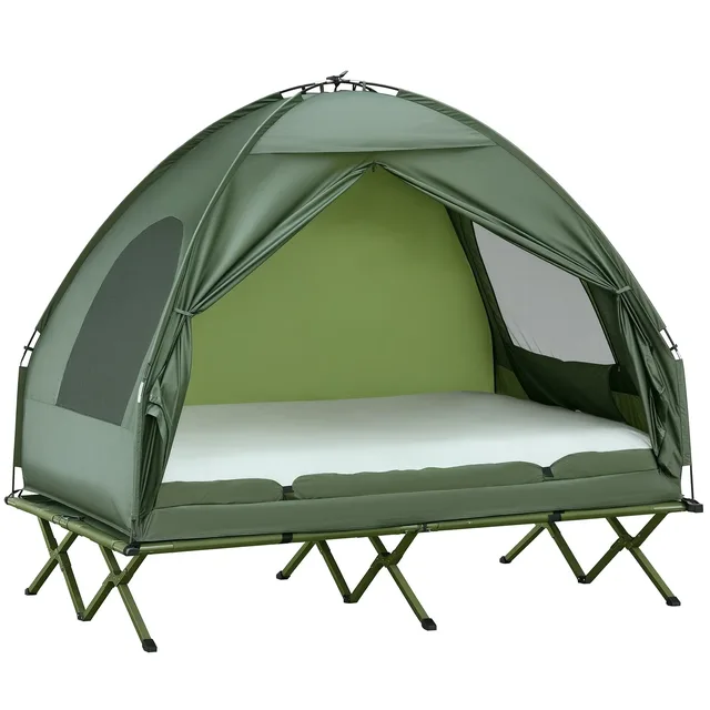 Air Mattress 2 persons folding green