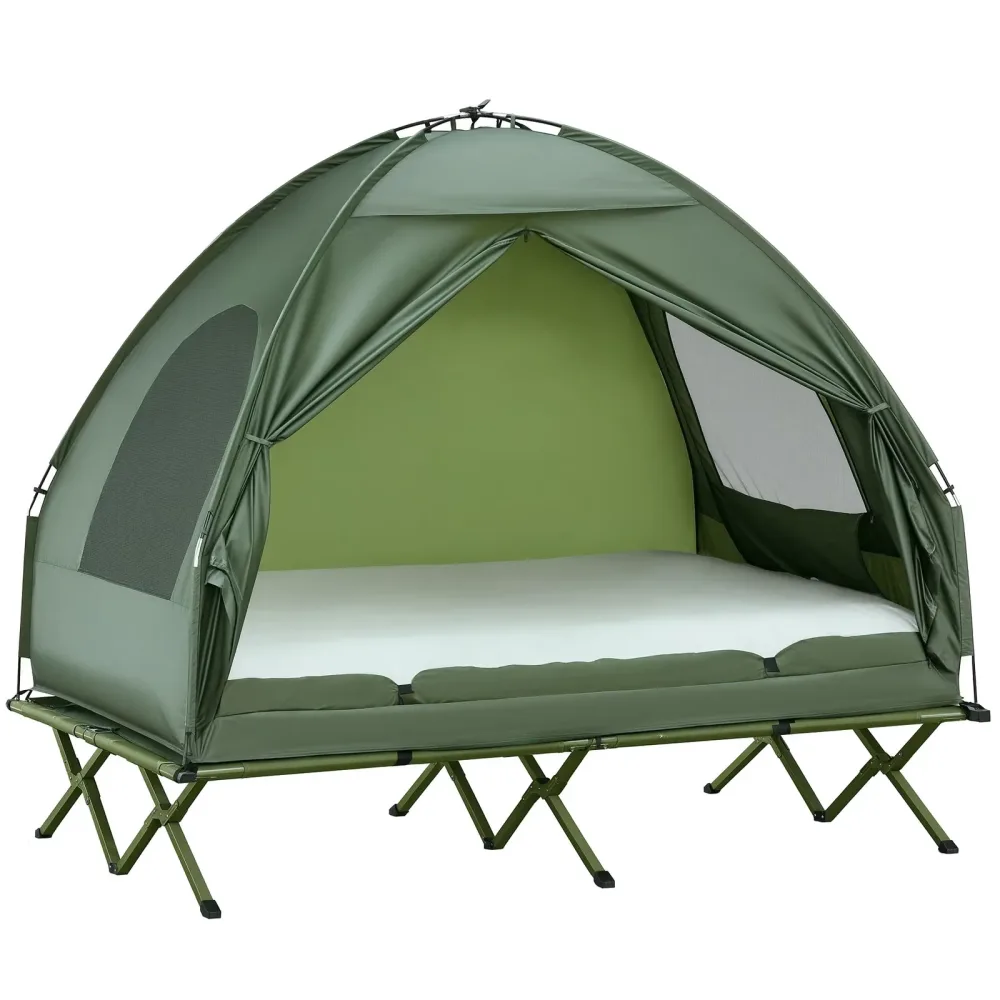 Air Mattress 2 persons folding green