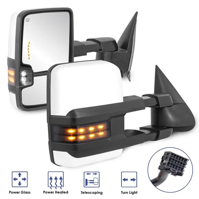 Mirror white folding telescoping
