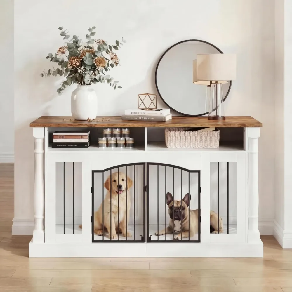 Dog Crate 63 inch brown heavy-duty