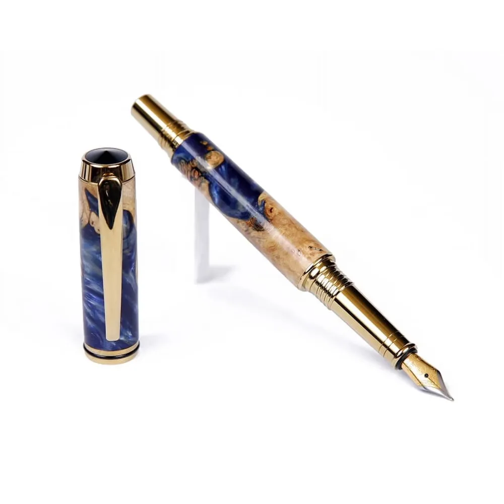 Fountain Pen blue silver