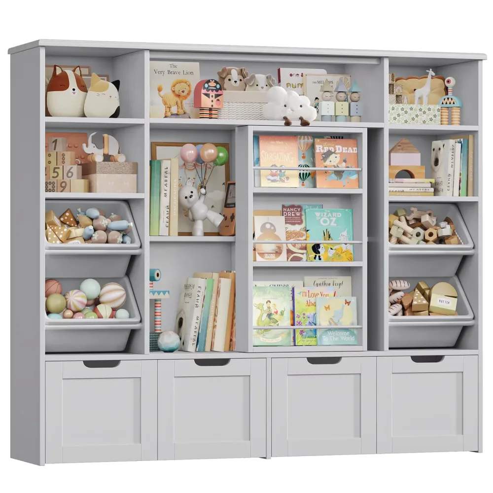 Toy Storage 55" white gray