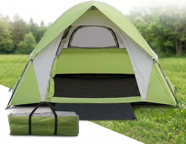 Camping Tent 6 person waterproof green