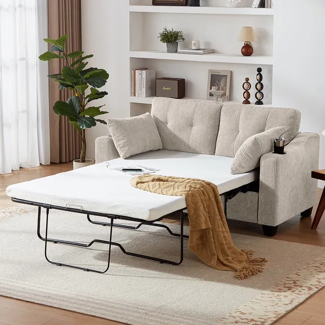 Sofa led beige 33.1"