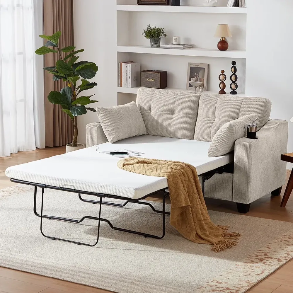 Sofa led beige 33.1"