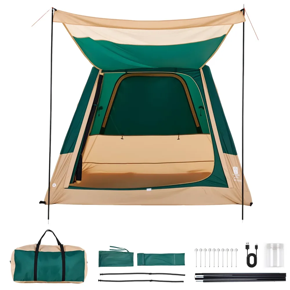 Camping Tent rechargeable waterproof green