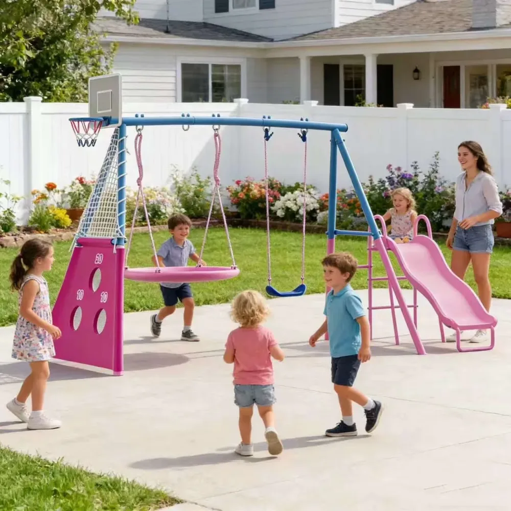 Backyard Playset 440lbs heavy-duty blue