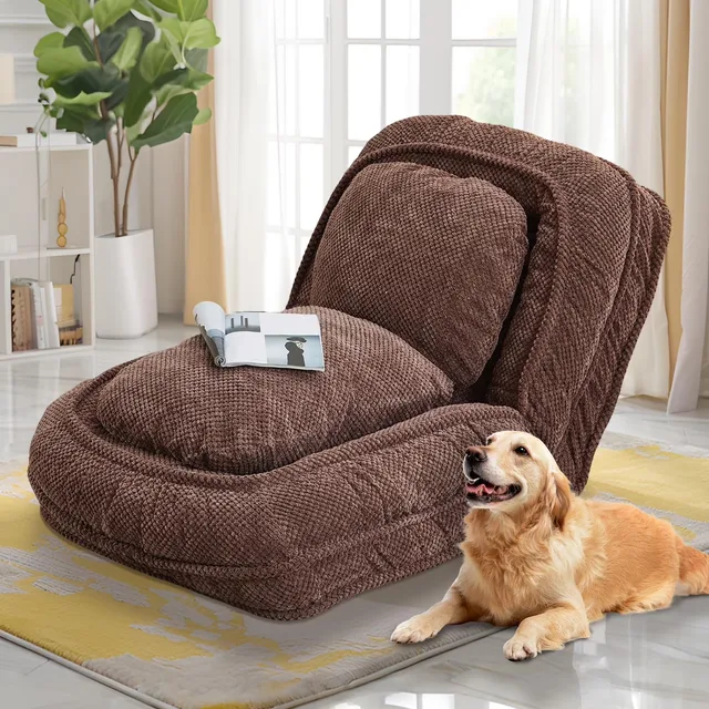 Dog Bed adjustable foldable gray