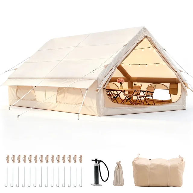 Inflatable Tent 13 ft 8 person beige