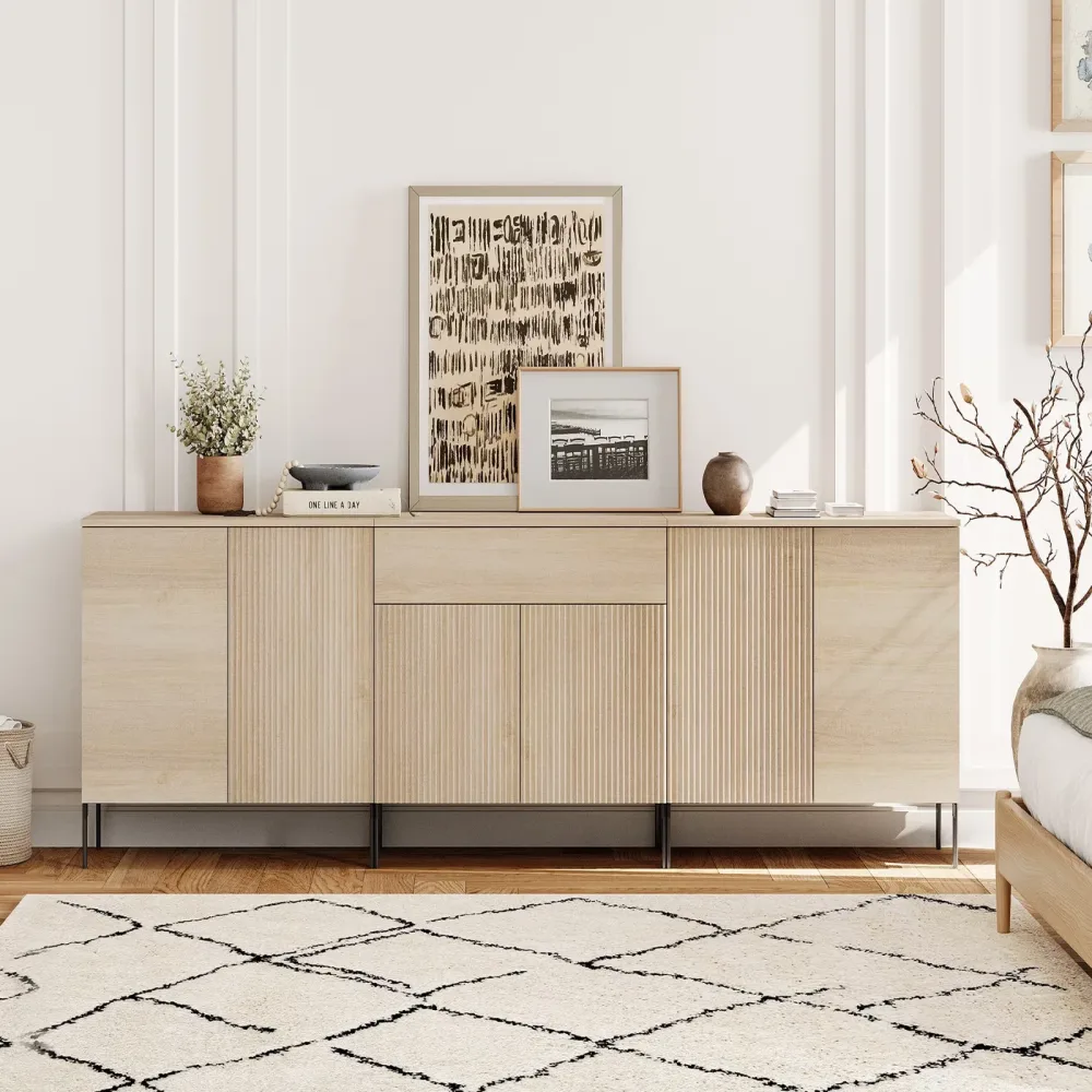 Bedroom 94.5" beige adjustable