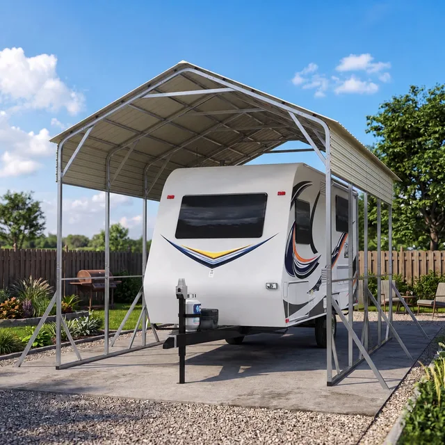 Carport 14' 20' gray