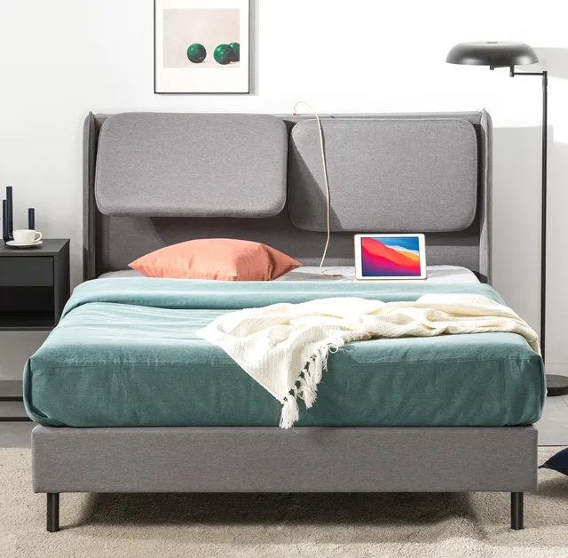 Bed 39" beige gray