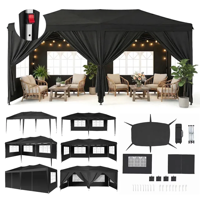 Canopy Tent waterproof adjustable black