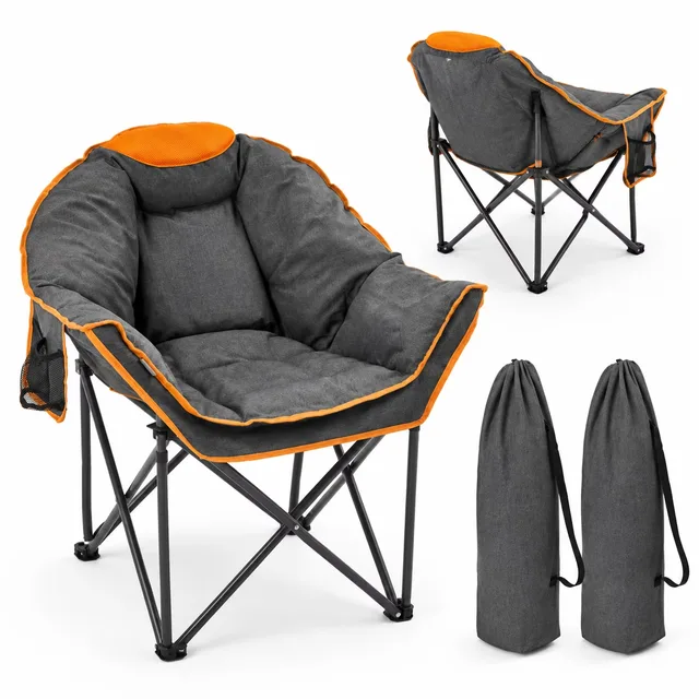 Camping Chair folding orange 400 lbs