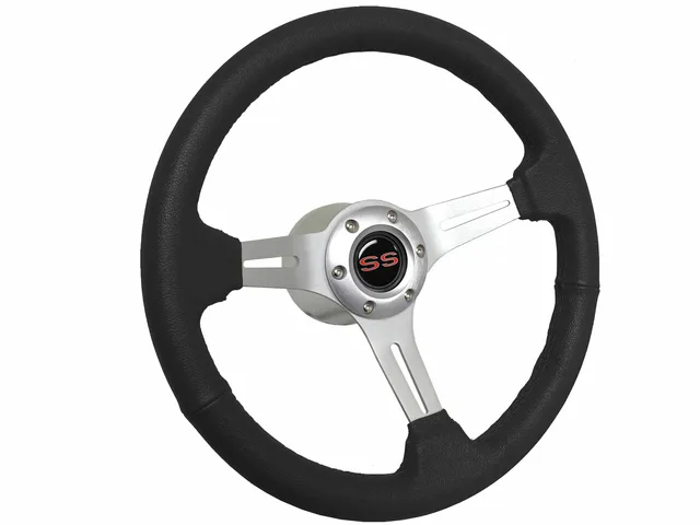 Leather Steering black red 2.5"