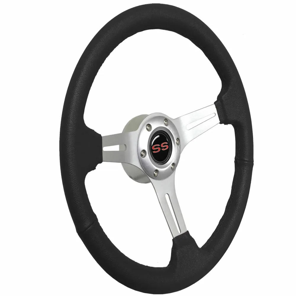 Leather Steering black red 2.5"