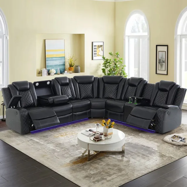 Sofa led gray black